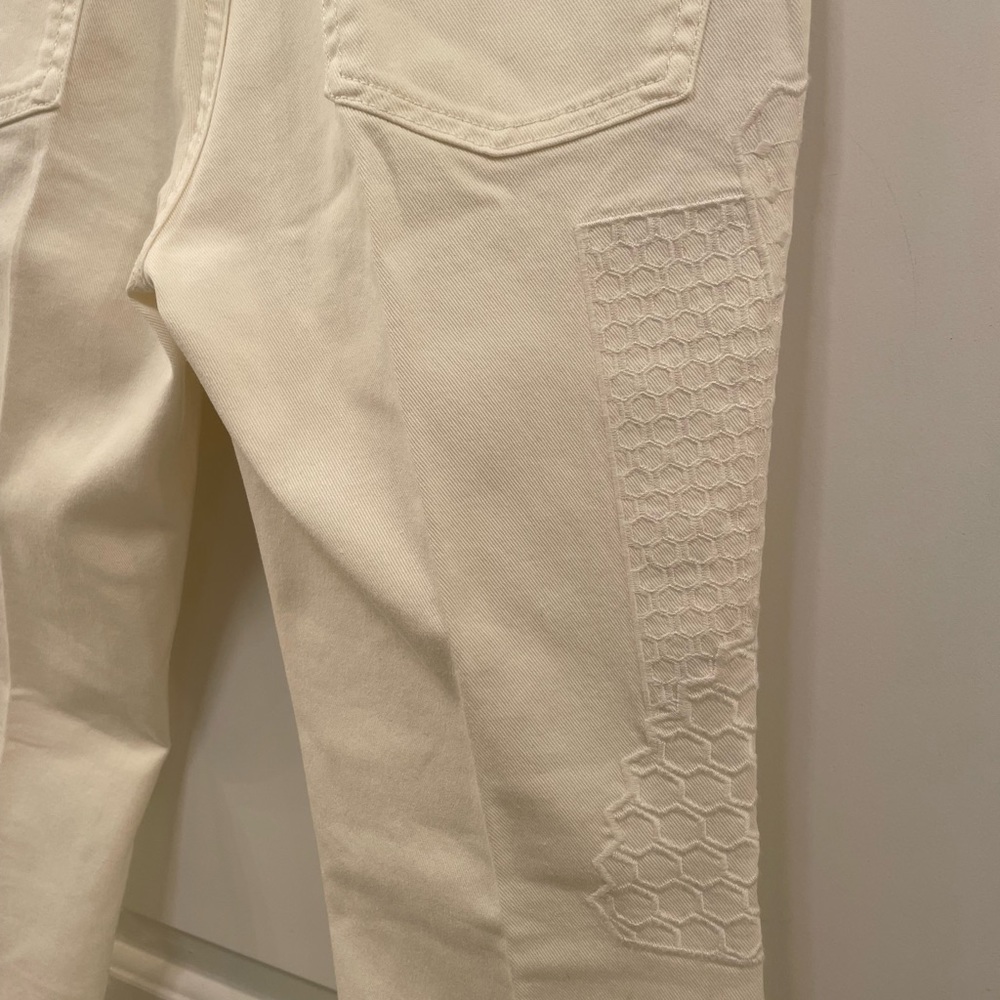 Stella McCartney EUC Sz 27 Embroidered Light Cream Jeans/Pants. - Picture 9 of 14